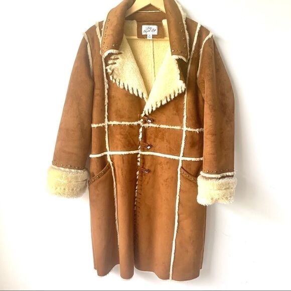 Jackets & Blazers - Faux Shearling Fur Ornate Coat